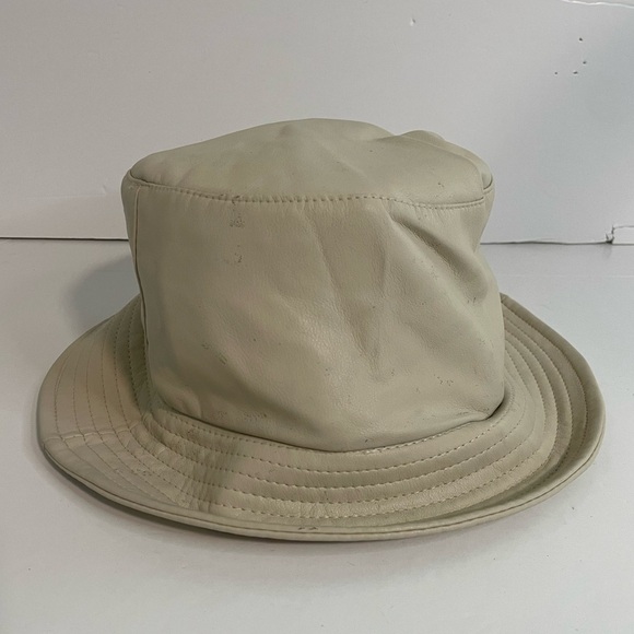David and Young Beige Vegan Faux Leather Bucket Hat - Picture 2 of 8